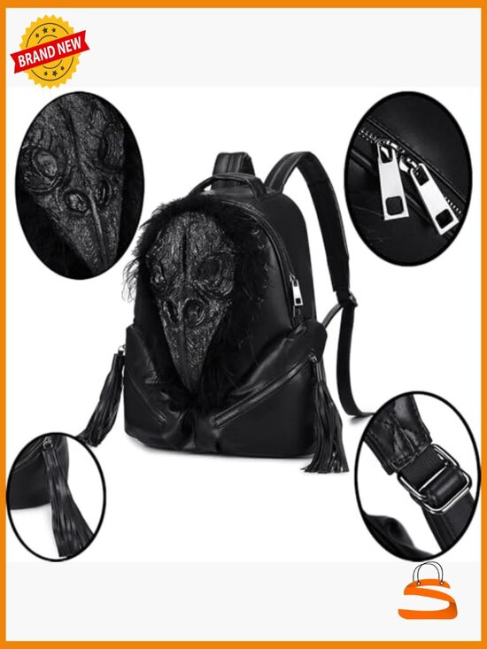 3D Skull Gothic Punk PVC Backpack Daypack Laptop Shoulder Bag Rave